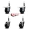 Service Caster 3.5'' Hard Rubber Swivel 3/4'' Expand Stem Caster Set 2 Total Lock Brakes, 4PK SCC-EXTTL20S3514-HRS-2-S-2-34 - alternate 2